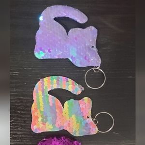 Sequins Cat keychains 4 piece
